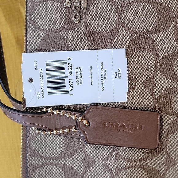 Coach Brown Signature Tote with Wristlet - Picture 2 of 6